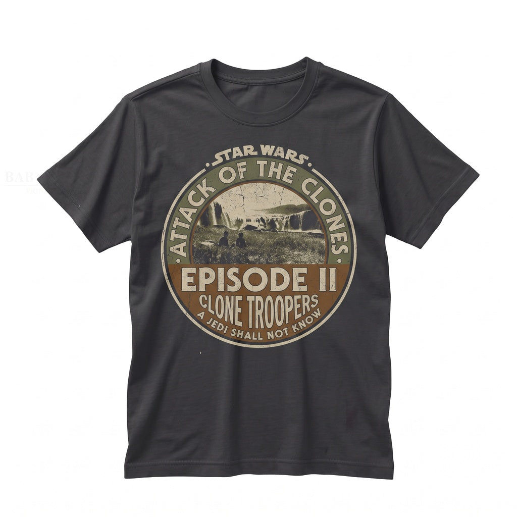 Vintage Retro Anakin Skywalker Padme Attack Of The Clones Graphic Unisex TShirt