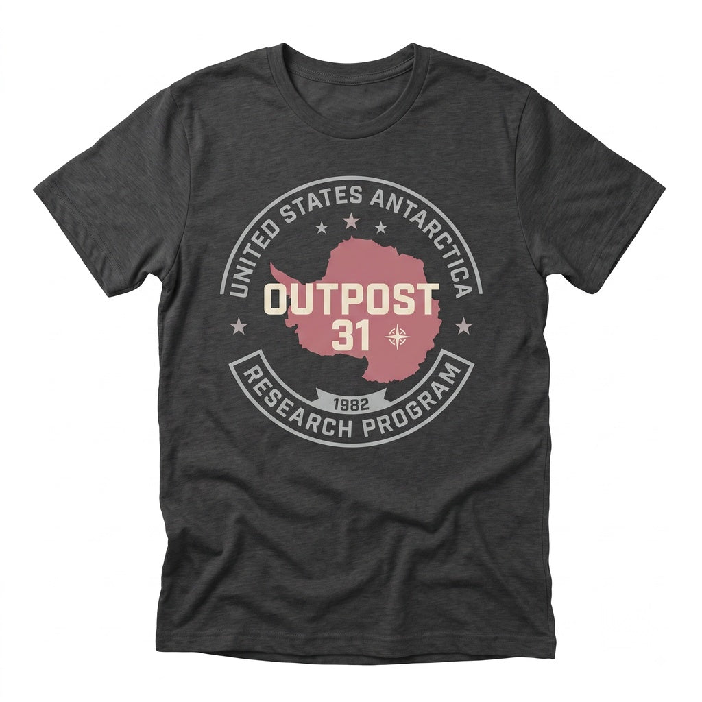 1982 Outpost 31 Antarctic Research Station Badge Logo Retro Sci-Fi Horror Graphic Unisex TShirt