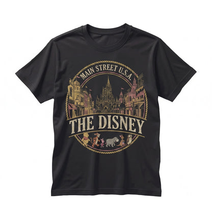 Vintage Classic Honey Bear Friends Walking Retro Theme Park Main Street Family Vacation Graphic Gift Unisex TShirt