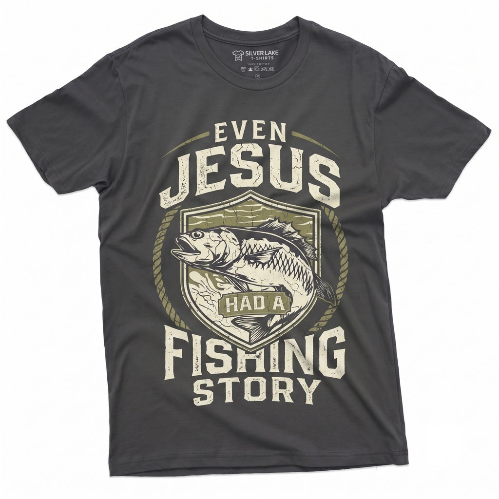Funny Jesus Fishing Lover Cool Fisherman Gift For Him Dad Father Unisex TShirt