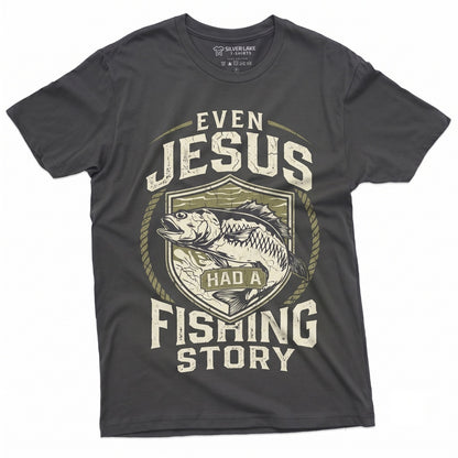 Funny Jesus Fishing Lover Cool Fisherman Gift For Him Dad Father Unisex TShirt