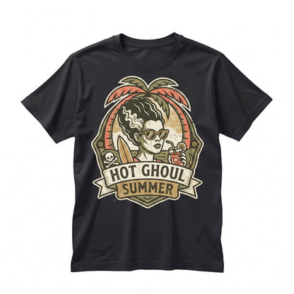 Hot Ghoul Summer Spooky Halloween Girl Pool Floaty Goth Graphic Unisex TShirt
