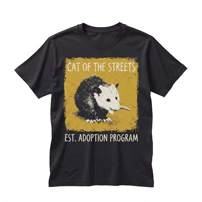 Funny Adopt A Feline Opossum Japanese Graphic Animal Tee Unisex TShirt