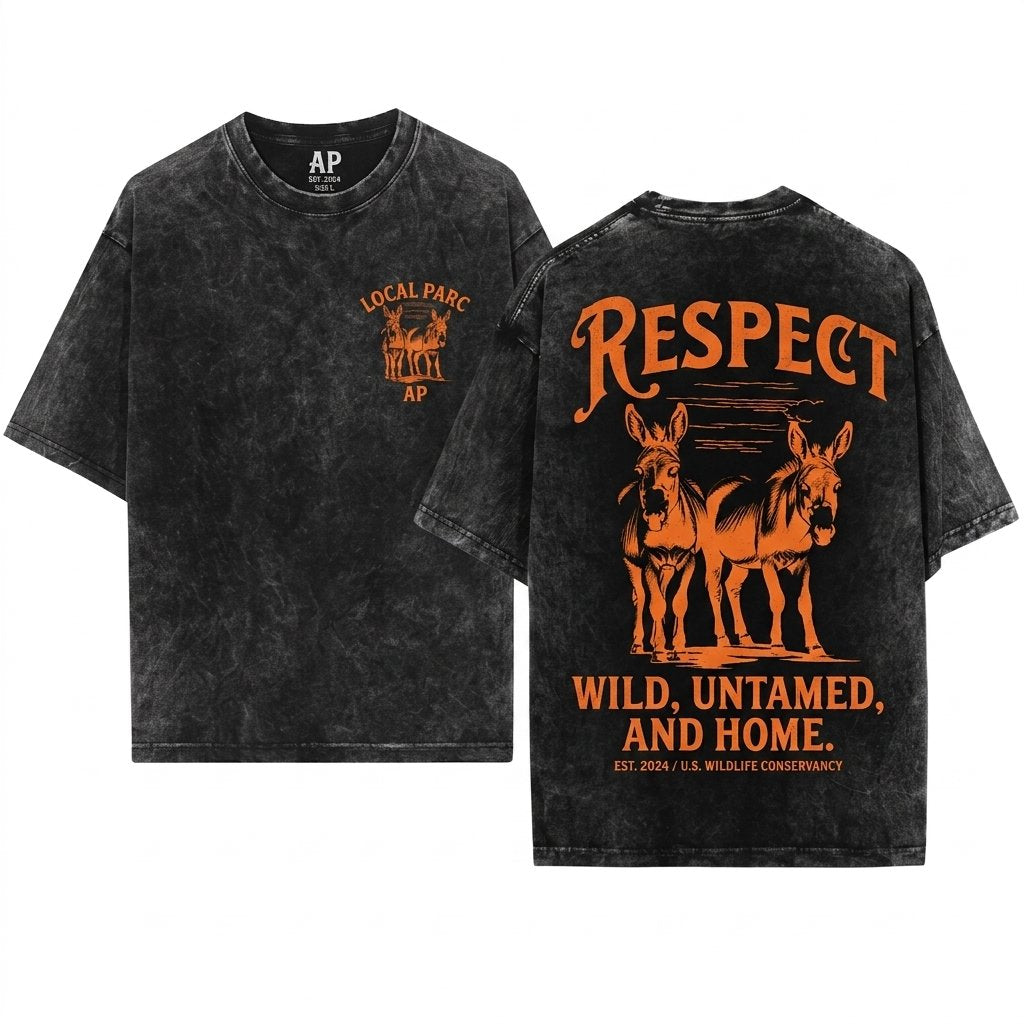 Respect The Locals Funny Donkey Graphic Farmer Gift Support Local Growers Unisex Wash T-Shirt