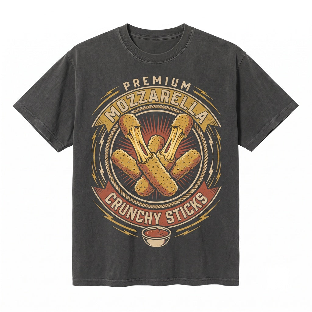 Vintage Mozzarella Sticks Graphic Foodie Gift for Men Women Unisex TShirt
