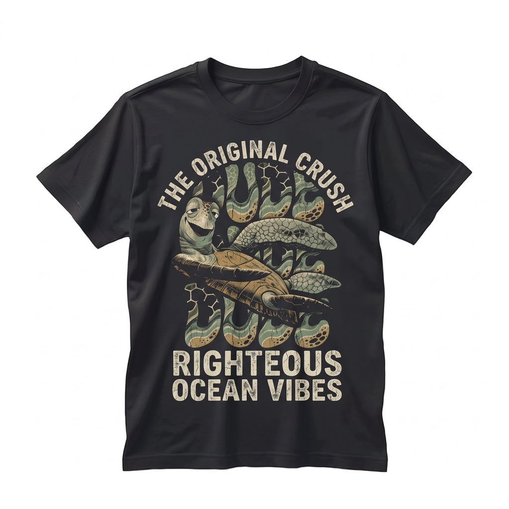 Vintage Crush Sea Turtle Retro Ocean Reef Family Vacation Park Trip Unisex TShirt