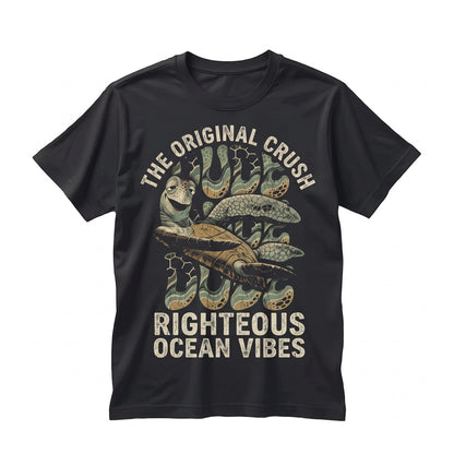 Vintage Crush Sea Turtle Retro Ocean Reef Family Vacation Park Trip Unisex TShirt