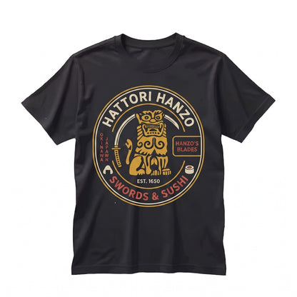Hattori Hanzo Logo Japanese Samurai Katana Sword Graphic Print Unisex TShirt