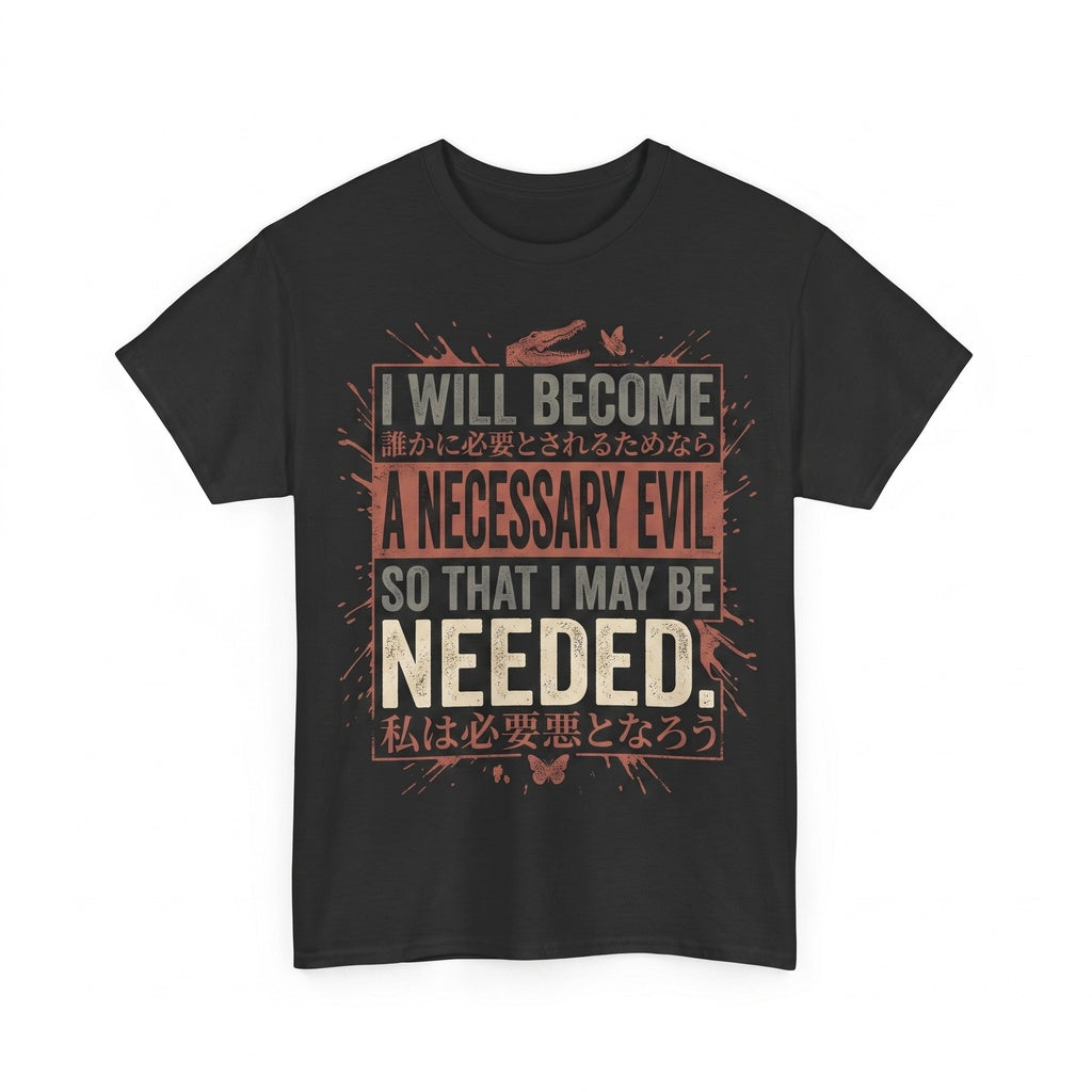I Will Become A Necessary Evil Funny Vintage Japanese Crocodile Graphic Unisex TShirt
