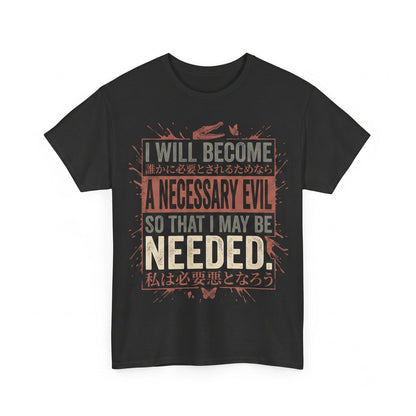I Will Become A Necessary Evil Funny Vintage Japanese Crocodile Graphic Unisex TShirt