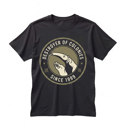 Funny Anteater Destroyer of Ant Colonies Graphic Apparel, Vintage Wildlife Nature Animal Cotton Top, Unisex TShirt