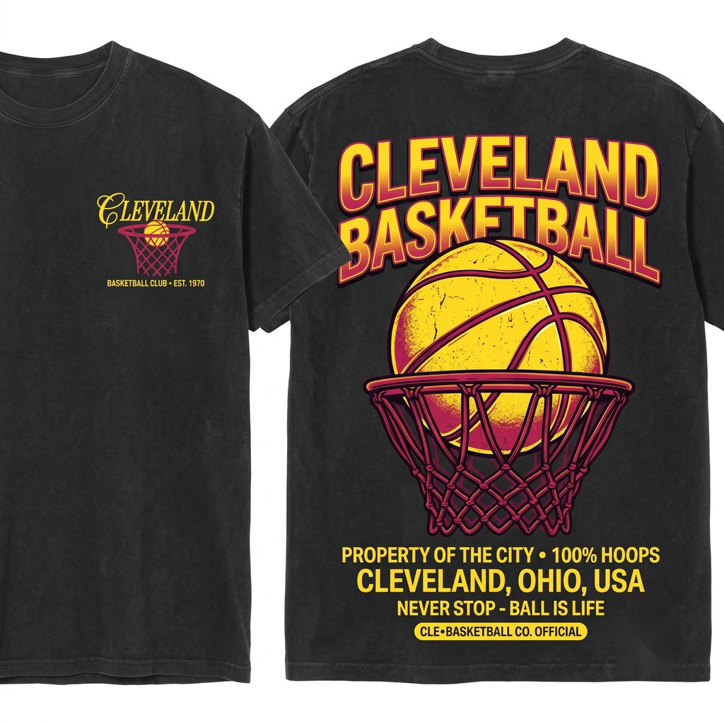 Vintage Cleveland Basketball Retro Game Day Apparel Unisex Wash T-Shirt
