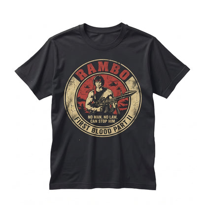 Vintage 1980s Action Movie Vietnam Veteran Commando Graphic Unisex TShirt