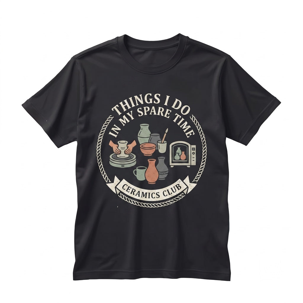 Funny Things I Do In My Spare Time Pottery Ceramics Lover Gift Graphic Illustration Unisex TShirt