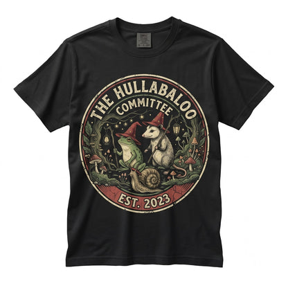 The Hullabaloo Committee Funny Frog Opossum Snail Meme Weird Animal Humor Gift For Her Unisex TShirt
