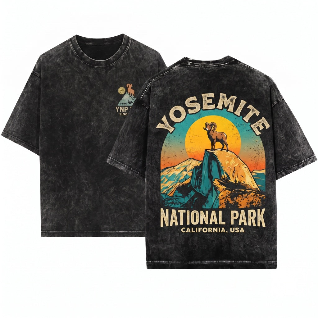 Yosemite National Park California Outdoor Camping Hiking Unisex Wash T-Shirt