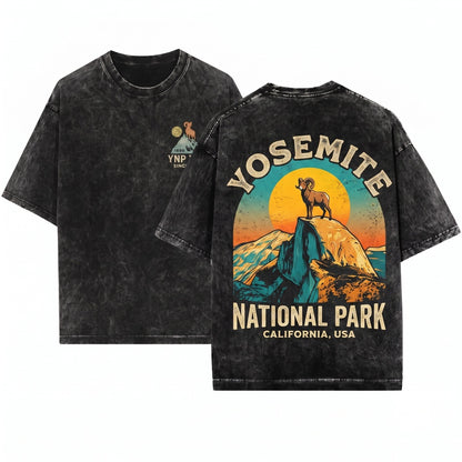 Yosemite National Park California Outdoor Camping Hiking Unisex Wash T-Shirt