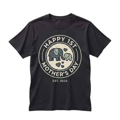 First Mothers Day Elephant Personalized New Mom Gift Unisex TShirt
