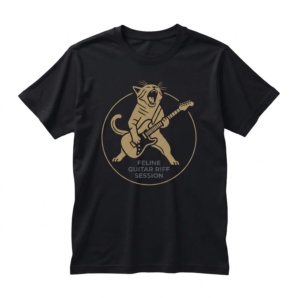 Vintage Rock Guitar Player Cat Retro Music Lover Graphic Gift Unisex TShirt