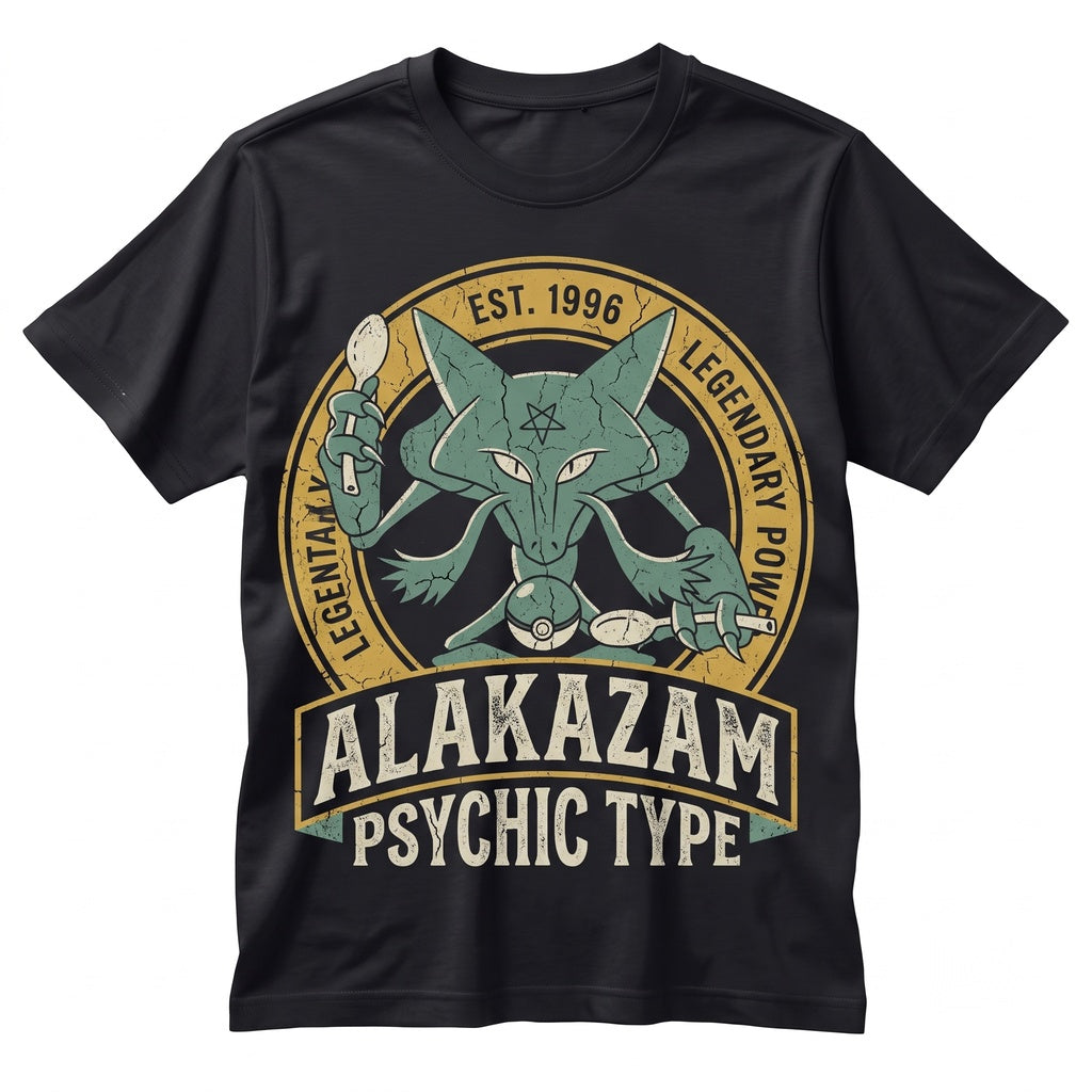 Vintage Retro Japanese Streetwear Graphic Sleeveless Top, Psychic Anime Alakazam Unisex TShirt