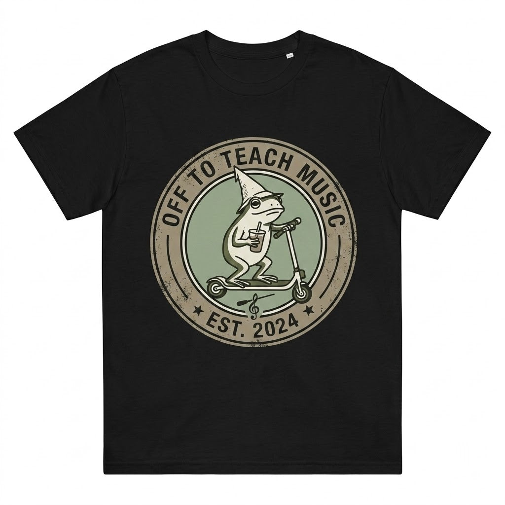 Funny Frog Drinking Iced Coffee Playing Piano Music Band Chorus Teacher Back To School Cute Graphic Unisex TShirt