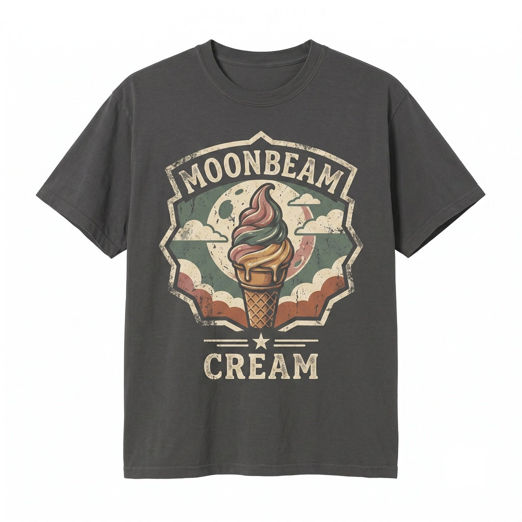 Moonbeam Celestial Ice Cream Graphic Retro Unisex TShirt