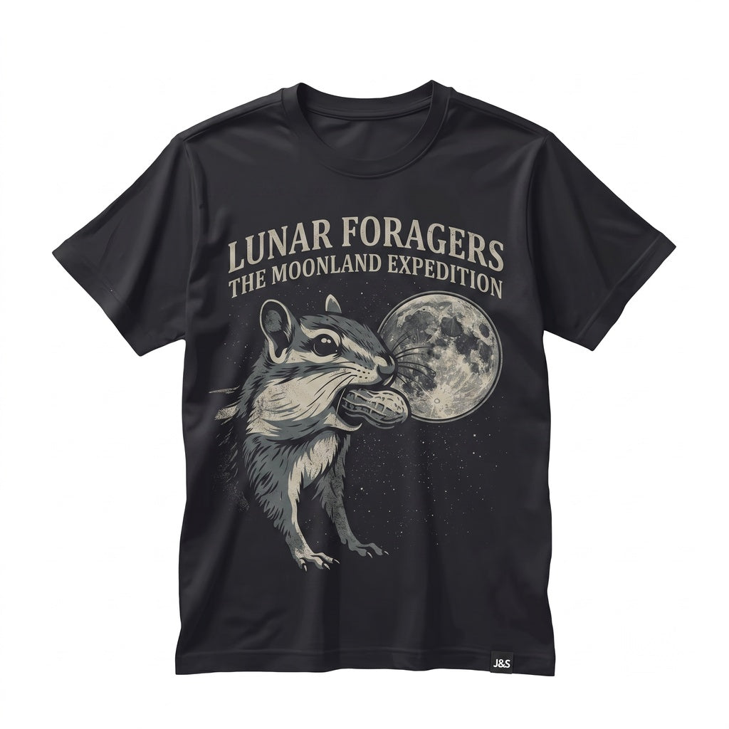 Chipmunk Moon Graphic Vintage Nature Wildlife Animal Lover Funny Retro Unisex TShirt