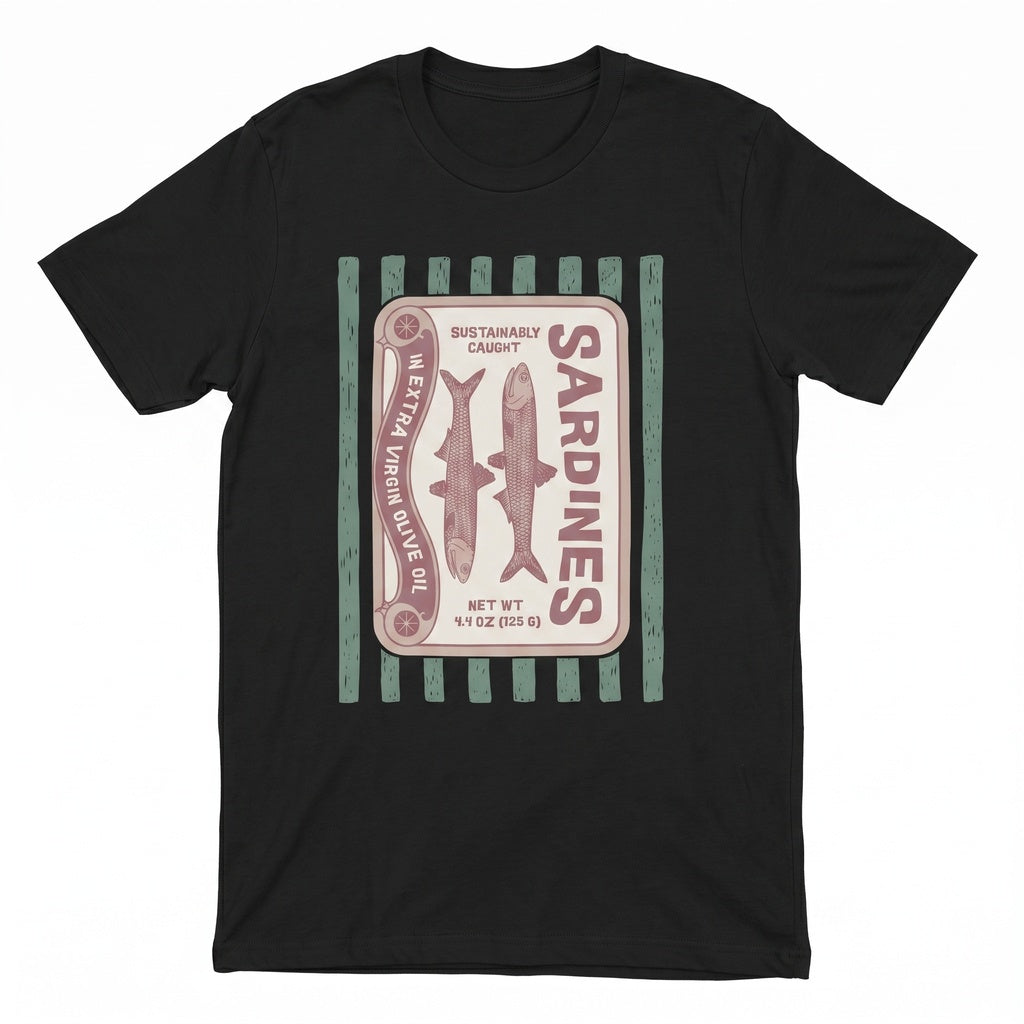 Vintage Sardines Graphic Retro Coastal Ocean Nautical Unisex TShirt