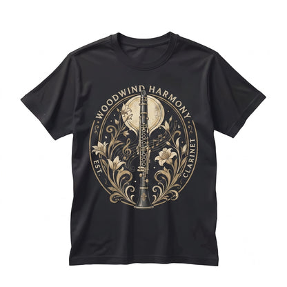Elegant Art Nouveau Clarinet Vintage Music Lover Gift for Clarinetist Orchestra Musician Band Classical Instrument Unisex TShirt