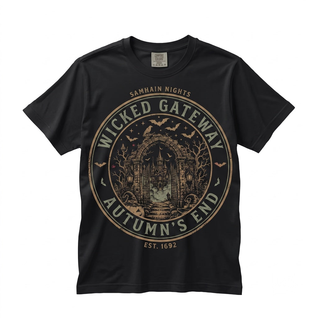 Vintage Ghost Graphic Spooky Haunted Witchy Autumn Style Halloween Seasonal Gift Unisex TShirt