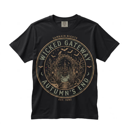Vintage Ghost Graphic Spooky Haunted Witchy Autumn Style Halloween Seasonal Gift Unisex TShirt