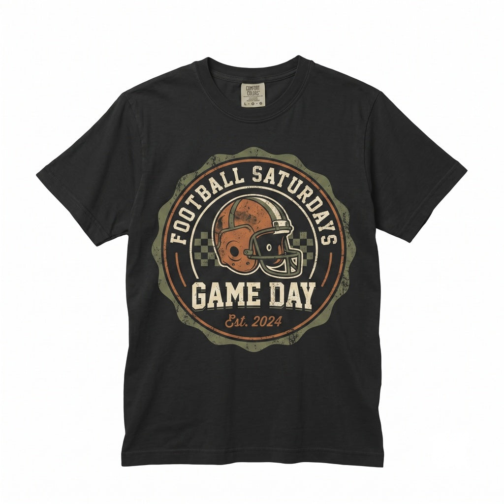 Checkered Retro Game Day Football Baseball Soccer School Sports Fan Unisex TShirt