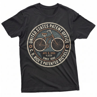 Vintage Bicycle Patent Blueprint Bike History Cycling Biker Gift Ideas Unisex TShirt