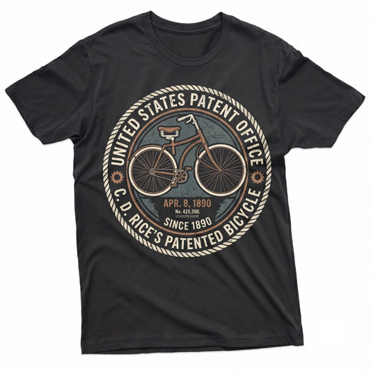 Vintage Bicycle Patent Blueprint Bike History Cycling Biker Gift Ideas Unisex TShirt