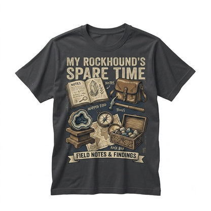 Rockhound Geology Gift Things I Do In My Spare Time Crystal Collector Vintage Mineral Nature Lover Dark Academia Unisex TShirt