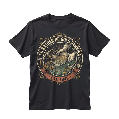 Vintage Distressed Gold Panning Prospector Graphic 100% Cotton Unisex TShirt
