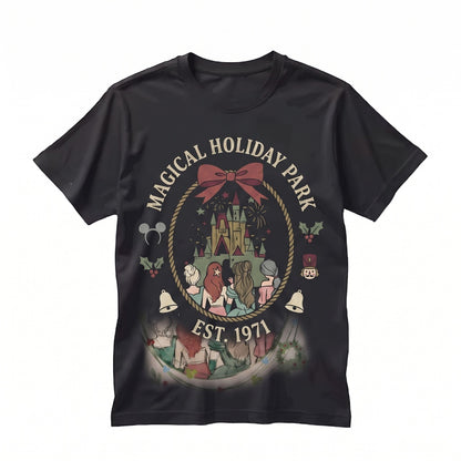 Retro Princess Christmas Magic Castle Holiday Family Vacation Trip Unisex TShirt