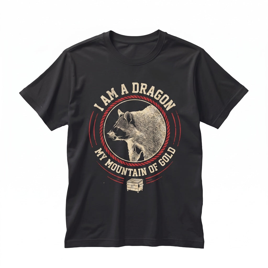 Japanese Dragon Raccoon Graphic Tanuki Anime Streetwear Cotton Apparel, Retro Asian Mythical Creature Merch Unisex TShirt