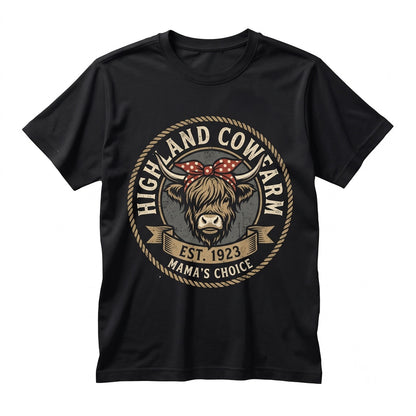 Highland Cow Western Family Matching Farmhouse Heifer Country Graphic Unisex TShirt