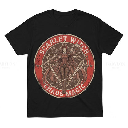 Vintage Scarlet Witch Wanda Maximoff Retro Comic Chaos Magic Graphic Apparel Gift Unisex TShirt