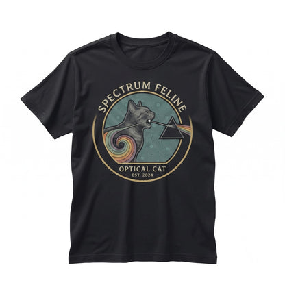 Vintage 70s Psychedelic Rainbow Cat Band Graphic Unisex TShirt