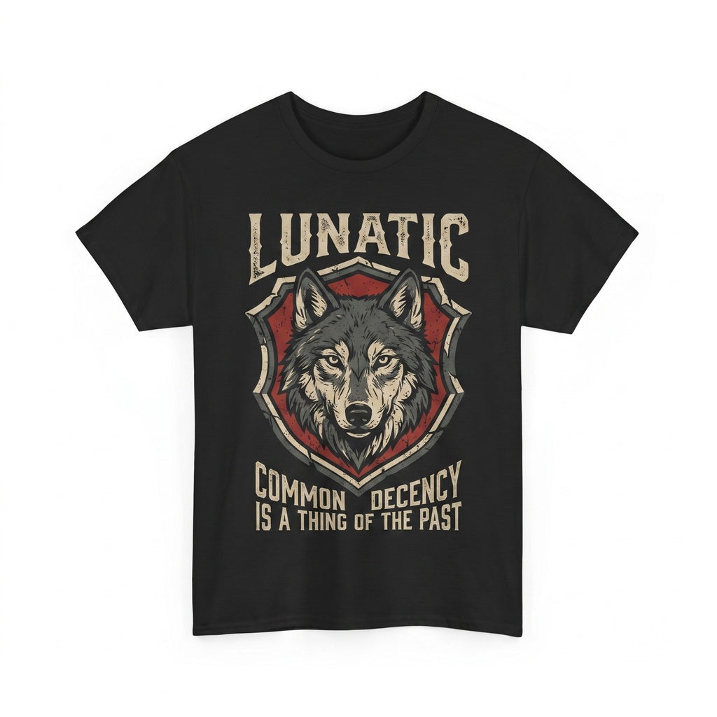 Vintage Japanese Lunatic Wolf Graphic Retro Aesthetic Unisex TShirt