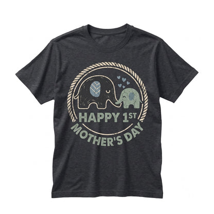 First Mothers Day Elephant Personalized New Mom Gift Unisex TShirt