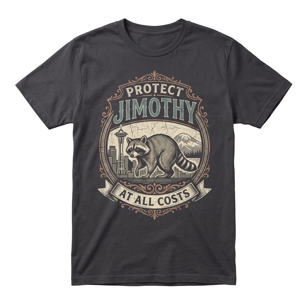 Protect Jimothy Raccoon Seattle Wildlife Pacific Northwest Nature Graphic Gift Unisex TShirt