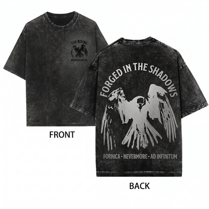 Gothic Raven Graphic Tee Dark Academia Crow Apparel Occult Norse Viking Pagan Aesthetic Grunge Alt Clothing Gift Unisex Heavyweight Garment-Dyed T-Shirt