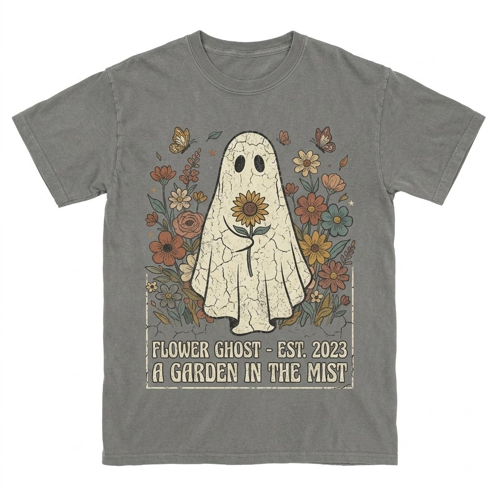 Vintage Floral Pumpkin Ghost Autumn Thanksgiving Boho Cozy Season Unisex TShirt