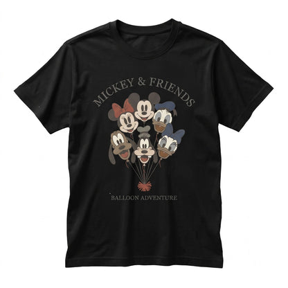 Vintage Magic Mouse Crew Balloon Double Sided Theme Park Family Vacation Matching Graphic Unisex TShirt