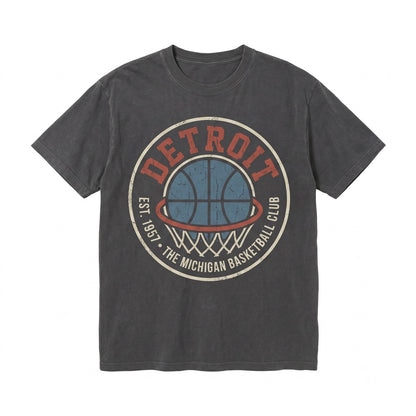 Detroit Basketball Vintage Hoops Fan Game Day Graphic Unisex TShirt