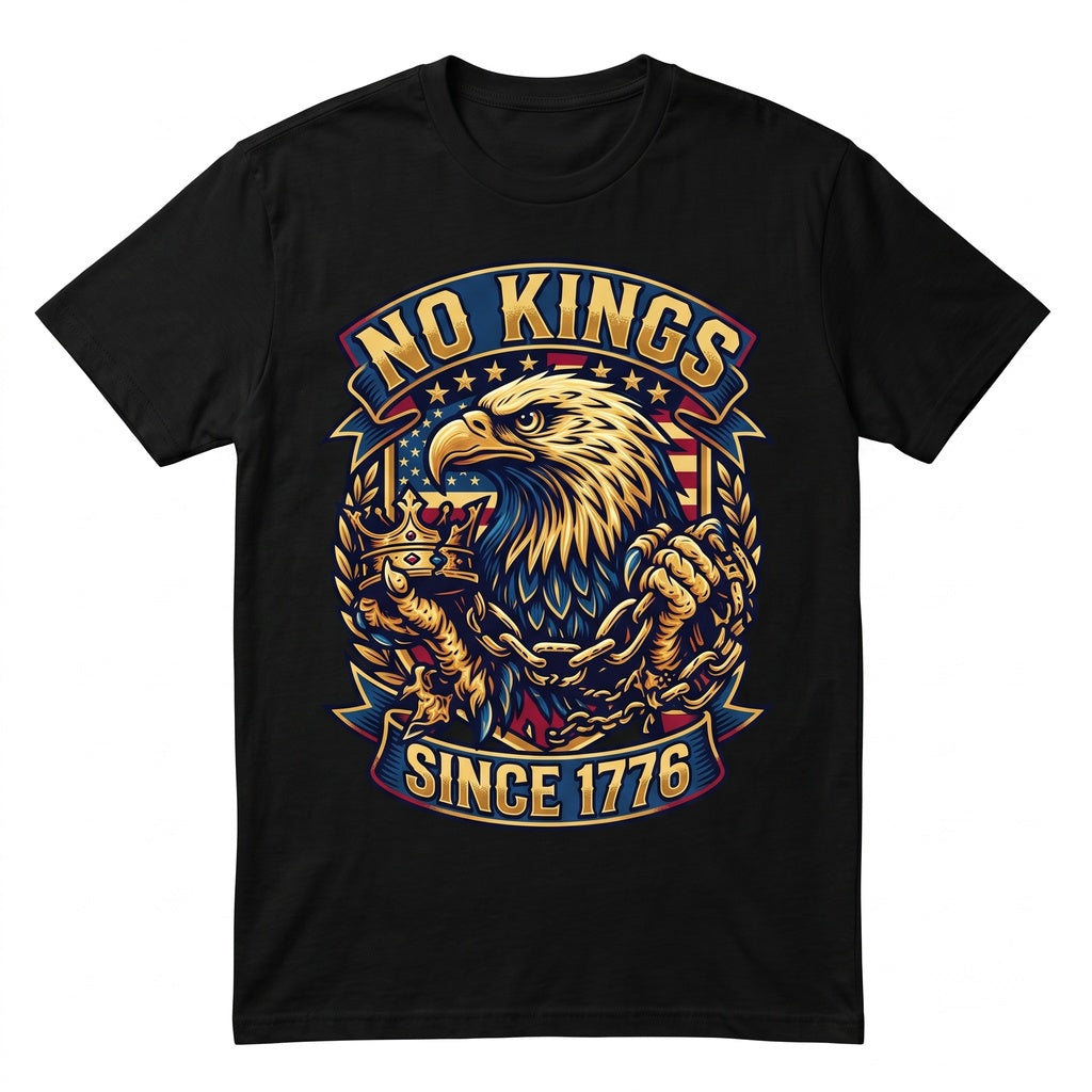 No Kings In America Patriotic Eagle Protest Democracy Since 1776 Unisex TShirt