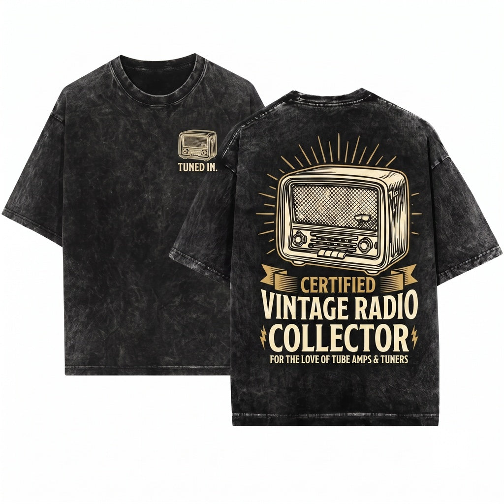 Retro Vintage Radio Graphic Nostalgic Audio Music Lover Gift Unisex Wash T-Shirt